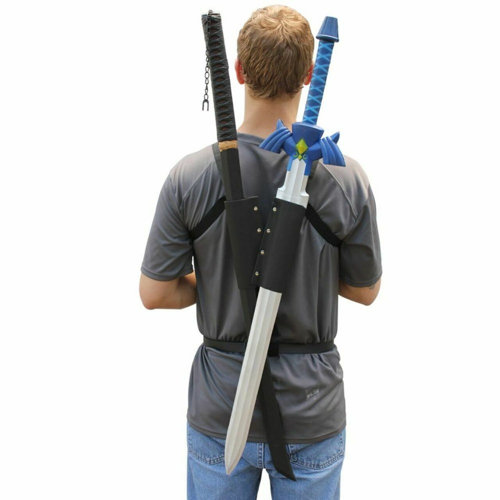 Universal Lightening Warrior Double Sword Back Strap Sheath | Dual Wielding Bald