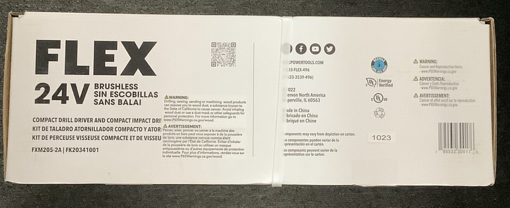 Flex FXM205-2A 24V Compact Drill Driver and Compact Impact Driver 4-Combo Kit