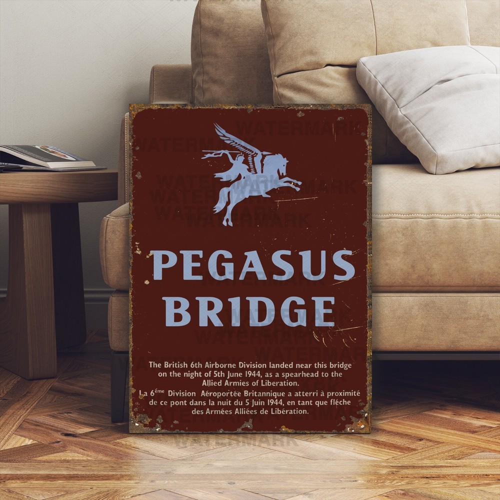 Vintage Style WW2 Pegasus Bridge British Paratrooper Normandy VE Day War Sign
