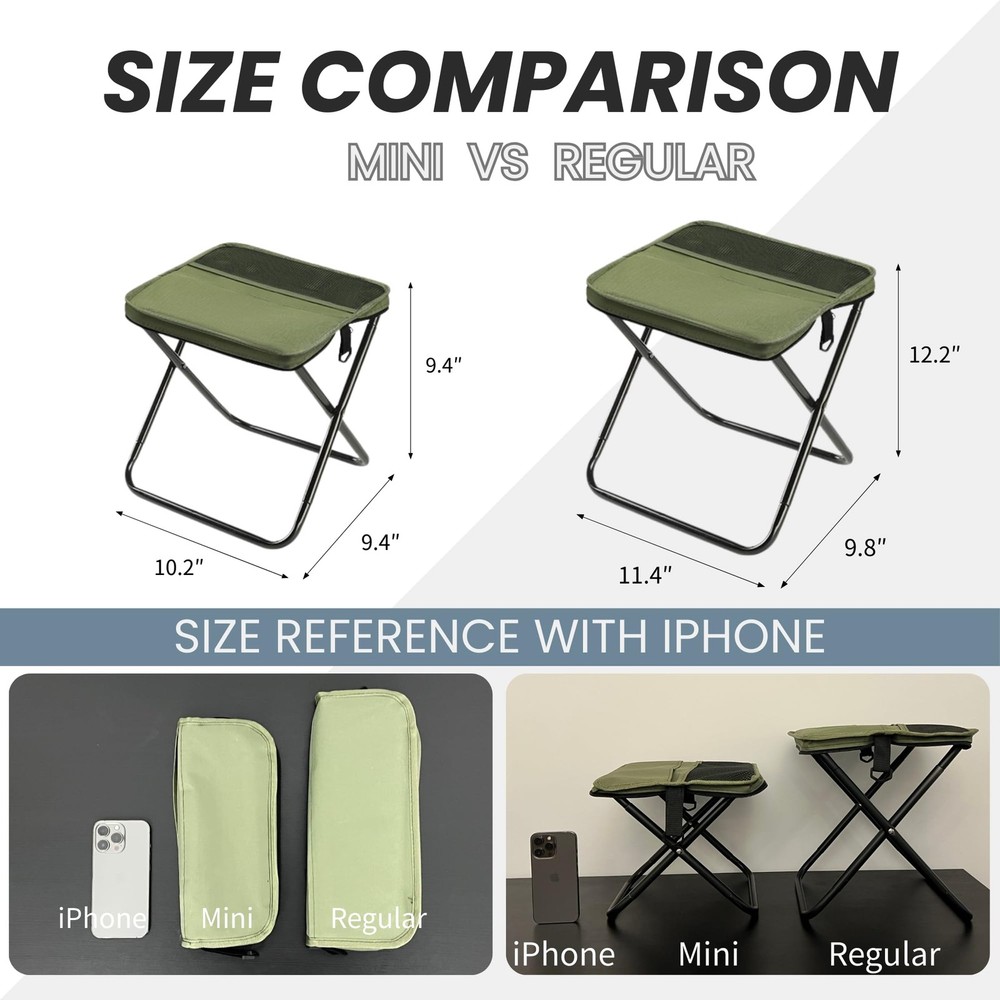 Arimanile Folding Camp Stool, Lightweight Foldable Camping Stool, Compact Min...