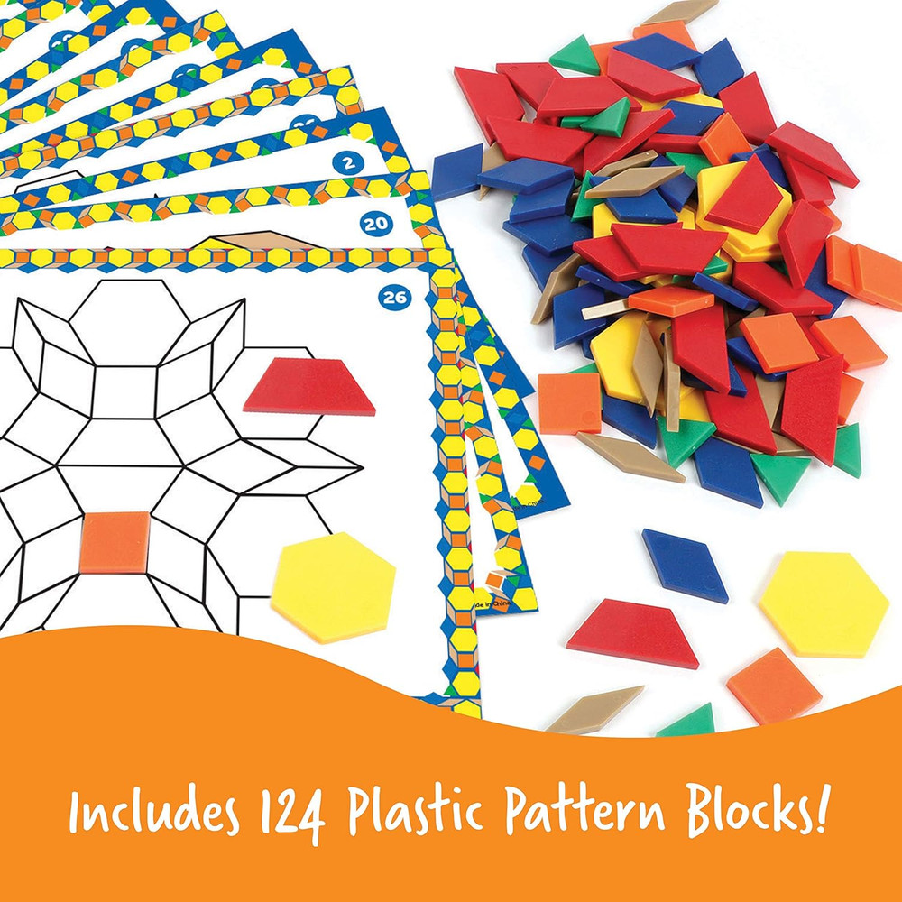 Pattern Block Activity Set, 20 Double-Sided Cards, Ages 4+