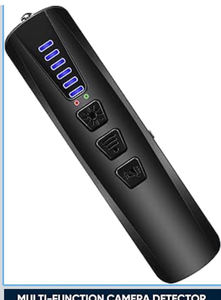 Black Camera Detector RF Detection Adjustable Sensitivity 15m² Operating Range