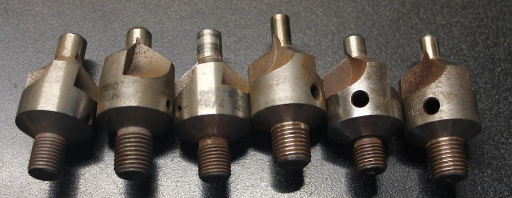 6 Threaded 100° Countersinks ~ Aircraft Tools (Sizes in desc.)