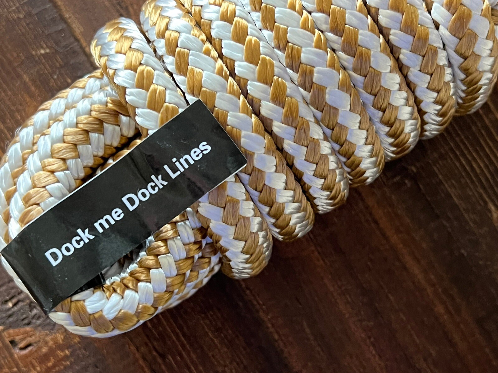 4 Pack White Gold 1/2 Inch 15FT Double Braid Nylon Boat Dock Line Mooring Rope