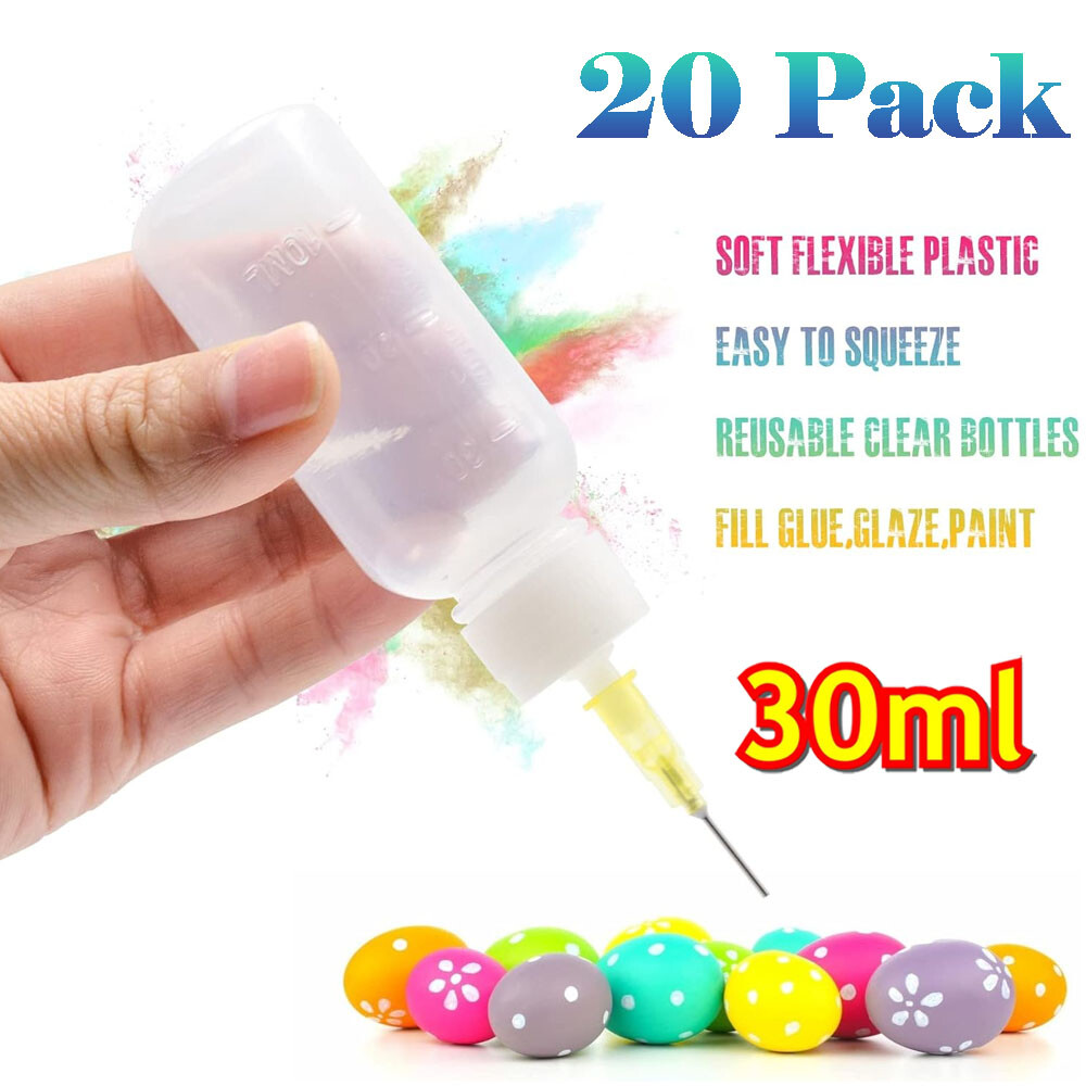 20Pack 30ml Precision Applicator Bottles, Needle Tip Squeeze Bottle Squeeze