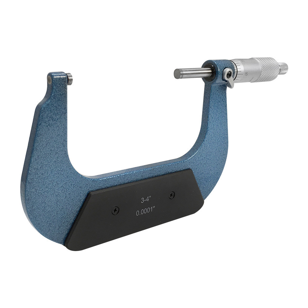 0.0001 Inch Grad. 3-4 Inch OUTSIDE MICROMETER Plastic Case Solid Metal Frame