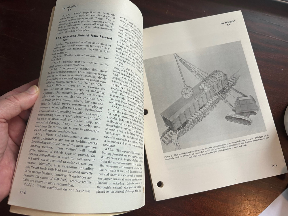 1958 US Army Technical Book : Storage & Materials Handling, w/changes 1-6