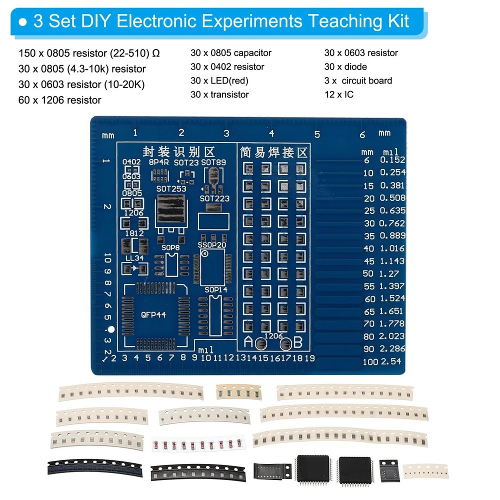 Soldering Practice Board, 3 Set Electronics Kit Prototype PCB Board DIY Weldi...