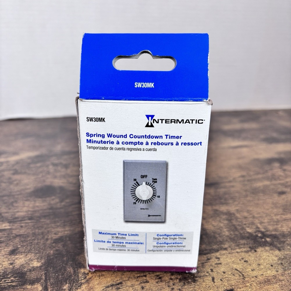 Intermatic SW30MK Spring Wound Countdown Timer 30 Minute Wall Switch Open Box