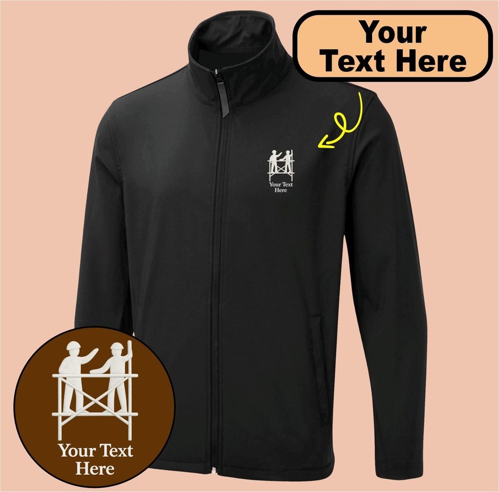 Personalised Embroidered Soft Shell Jacket With Scaffolders Logo Gift Jacket