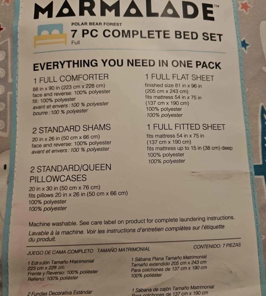 Marmalade Full Polar Bear Forest Comforter set