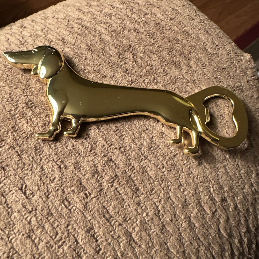 Check Out This Gold Dachshund Bottle Opener