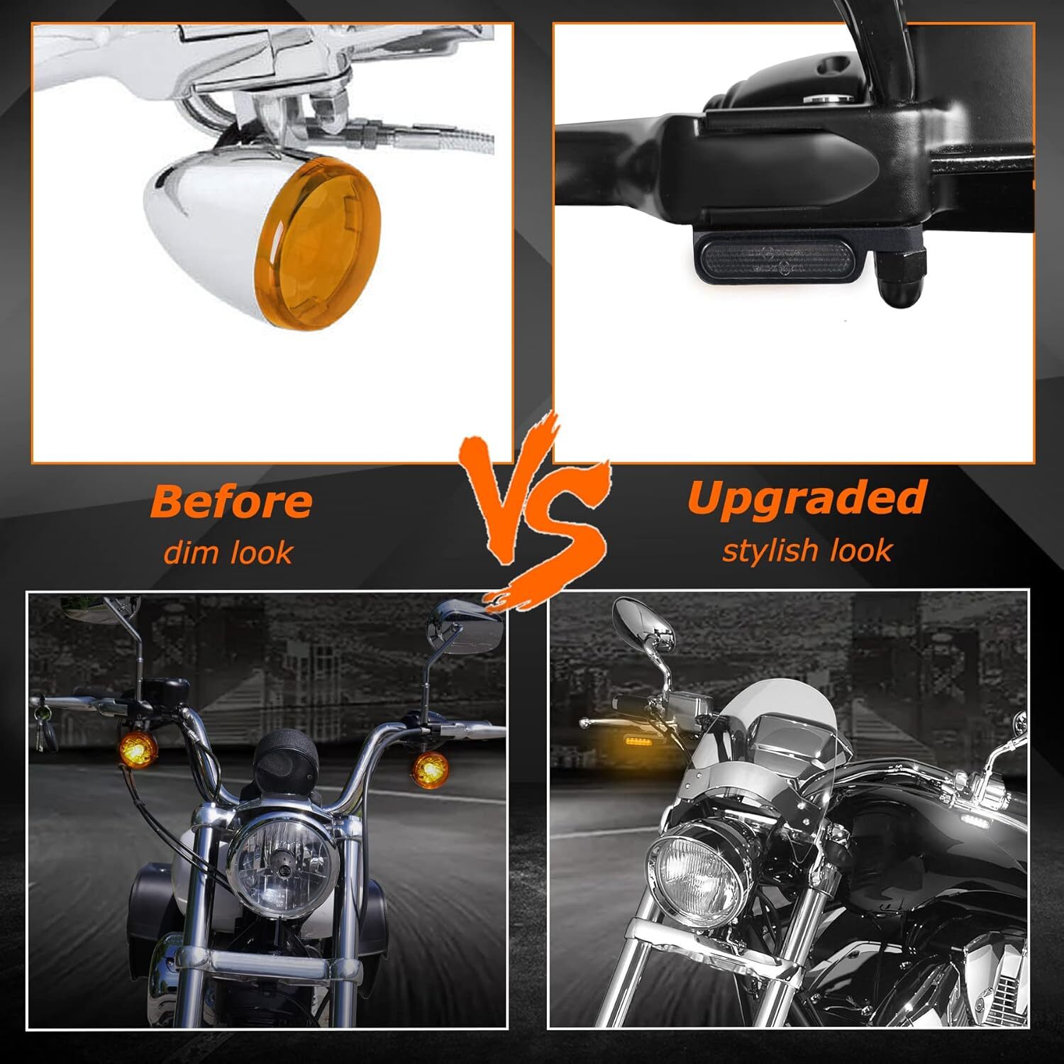 Handlebar LED Turn Signals Blinker Running Light For Harley Sportster 1200 883