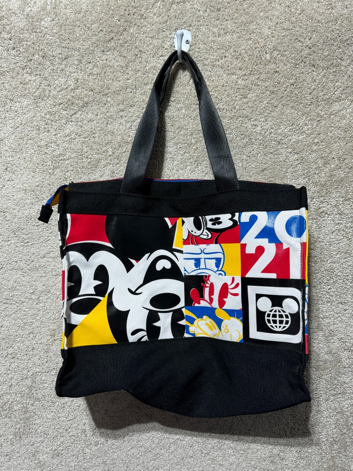 Disney Parks 2021 Mickey Mouse Tote Bag Multicolor Walt Disney World Color Block