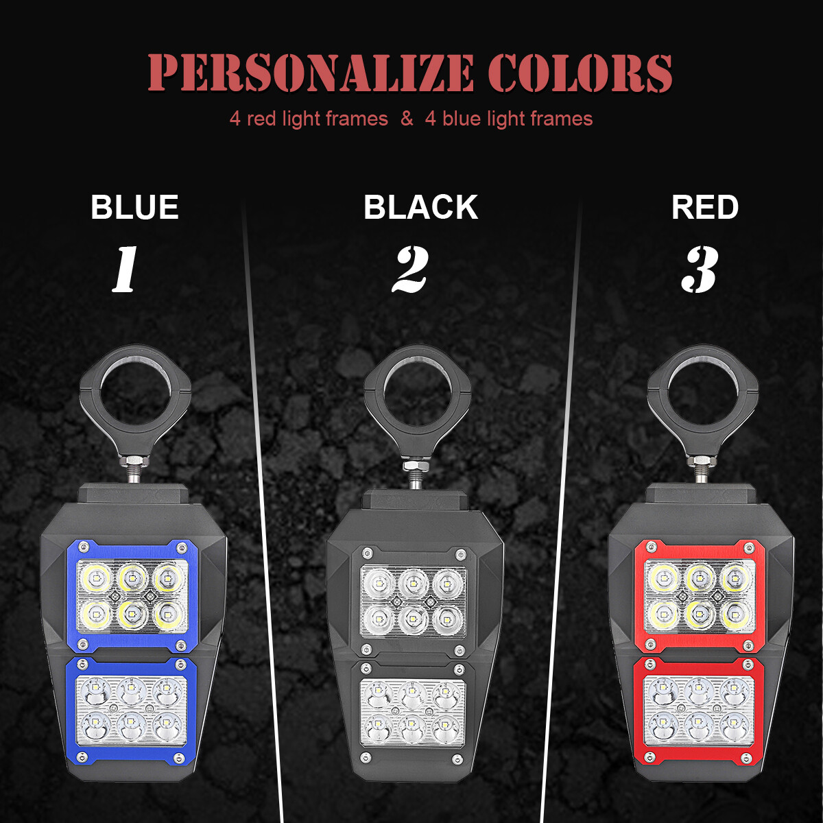 UTV Side View Mirrors w/ LED Spot Light For 1.75"-2" Can am maverick x3 RZR 1000