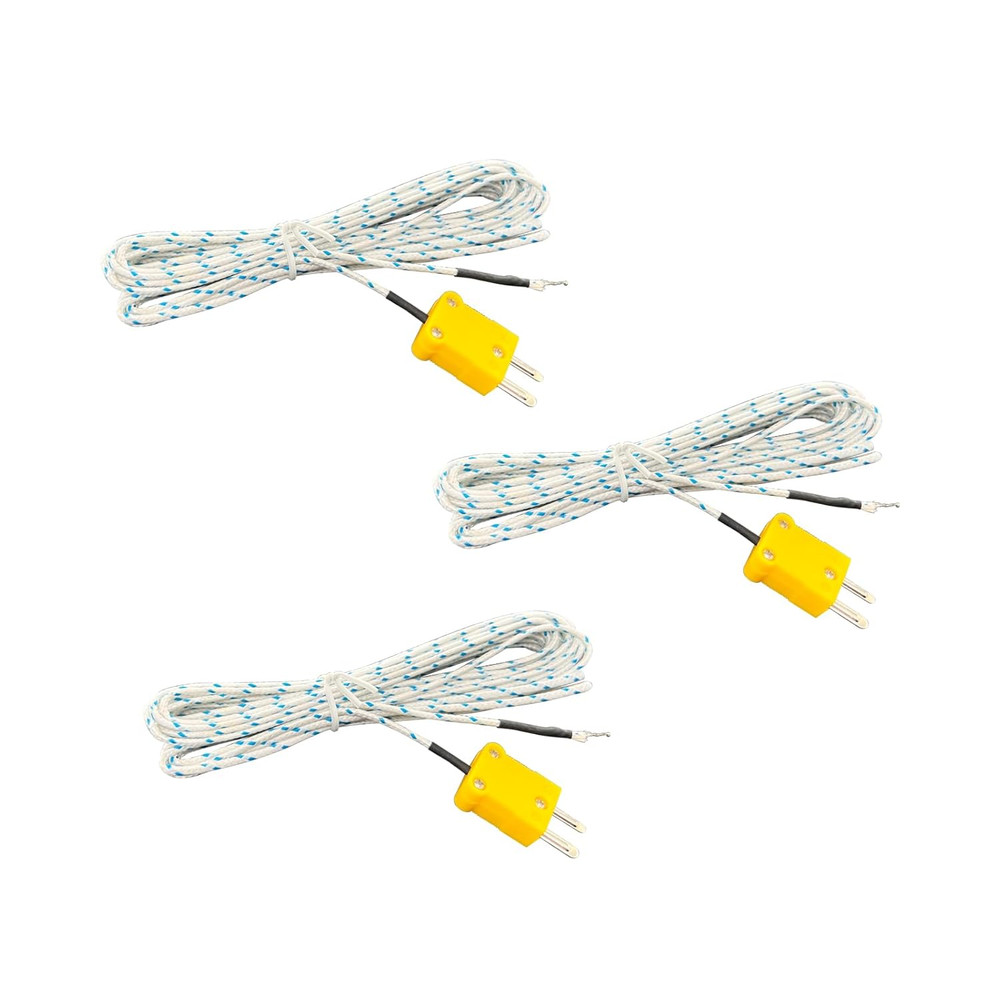 3PACK K Type Mini-Connector Thermocouple Temperature Probe Sensor 2M/6.6Ft Cable