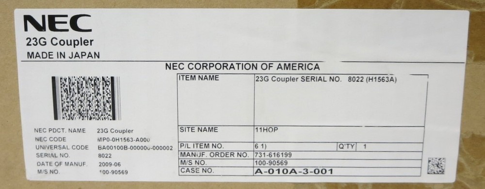 NEC 23G COUPLER 23GHz; 10dB COUPLER