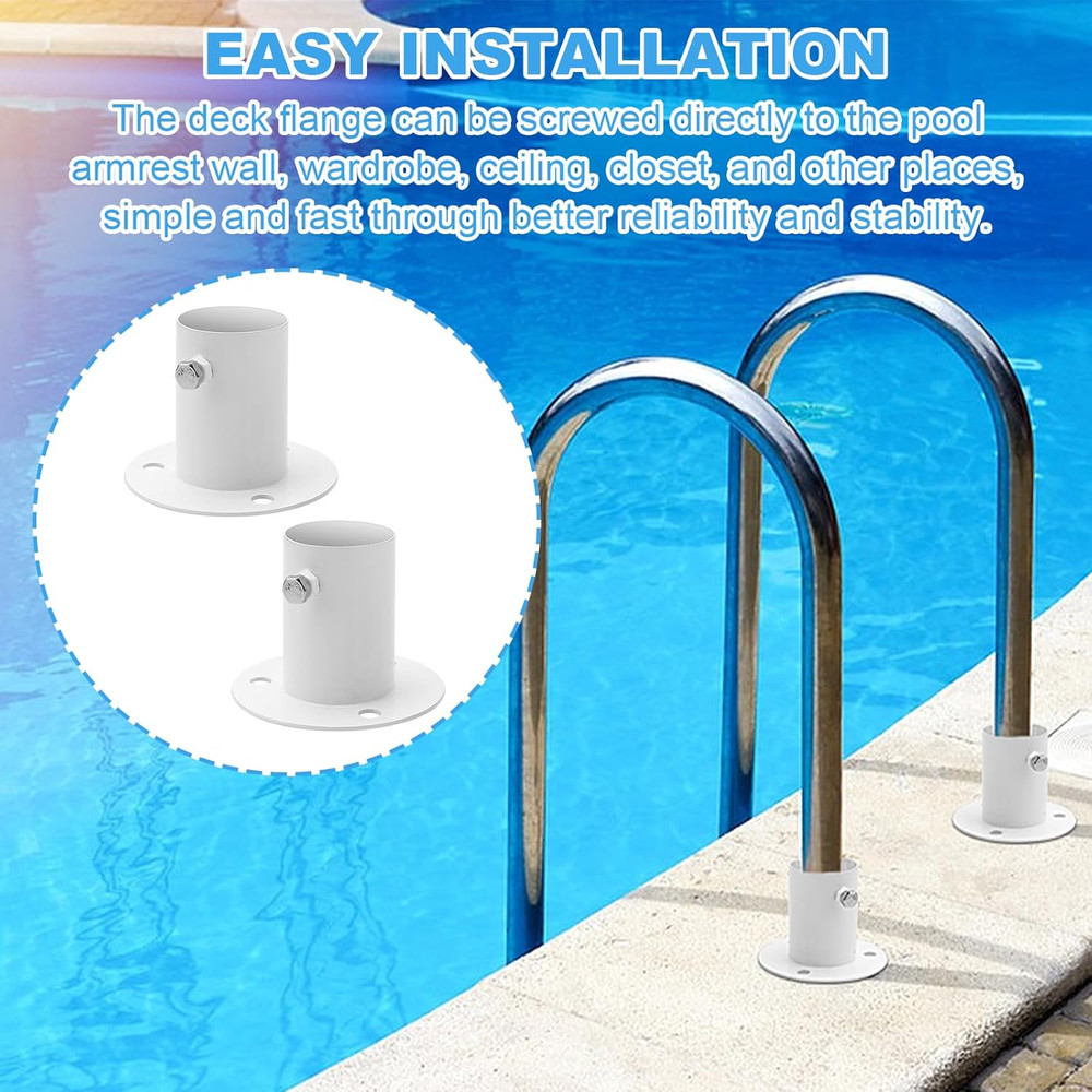 2 Pack Pool Ladder Brackets Deck Flanges, for above Ground Pool Ladder 1.5" Also