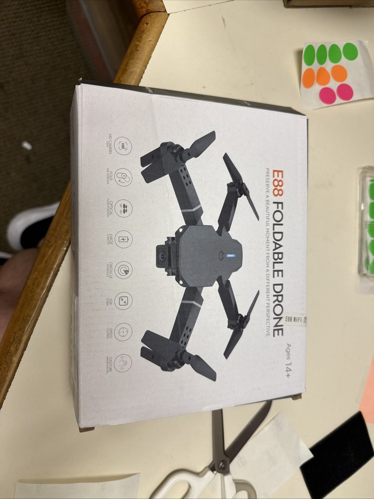 E88 Foldable RC Quadcopter with Camera, Toy Grade, Black