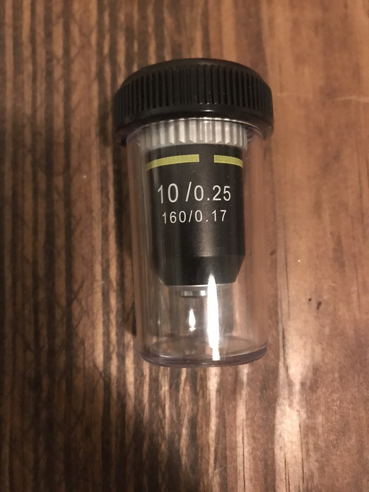 Ken-A-Vision 10X Achromatic Microscope Objective Lens (BLK) W/ SLVR Ring
