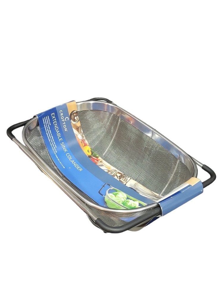 Crofton Extendable Stainless Steel Sink Colander Adjusts