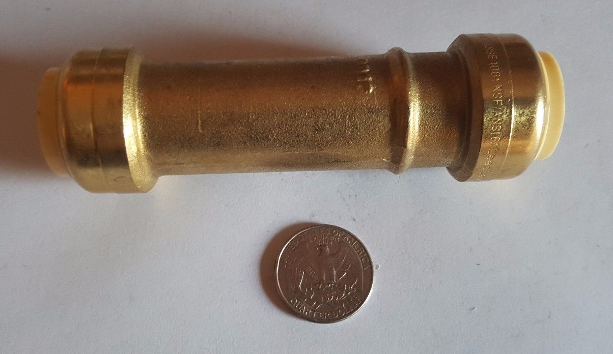1 Pc. 3/4" Push Fit Coupling, Slip Repair Coupling, Length 4.4 Inch, Lead Free