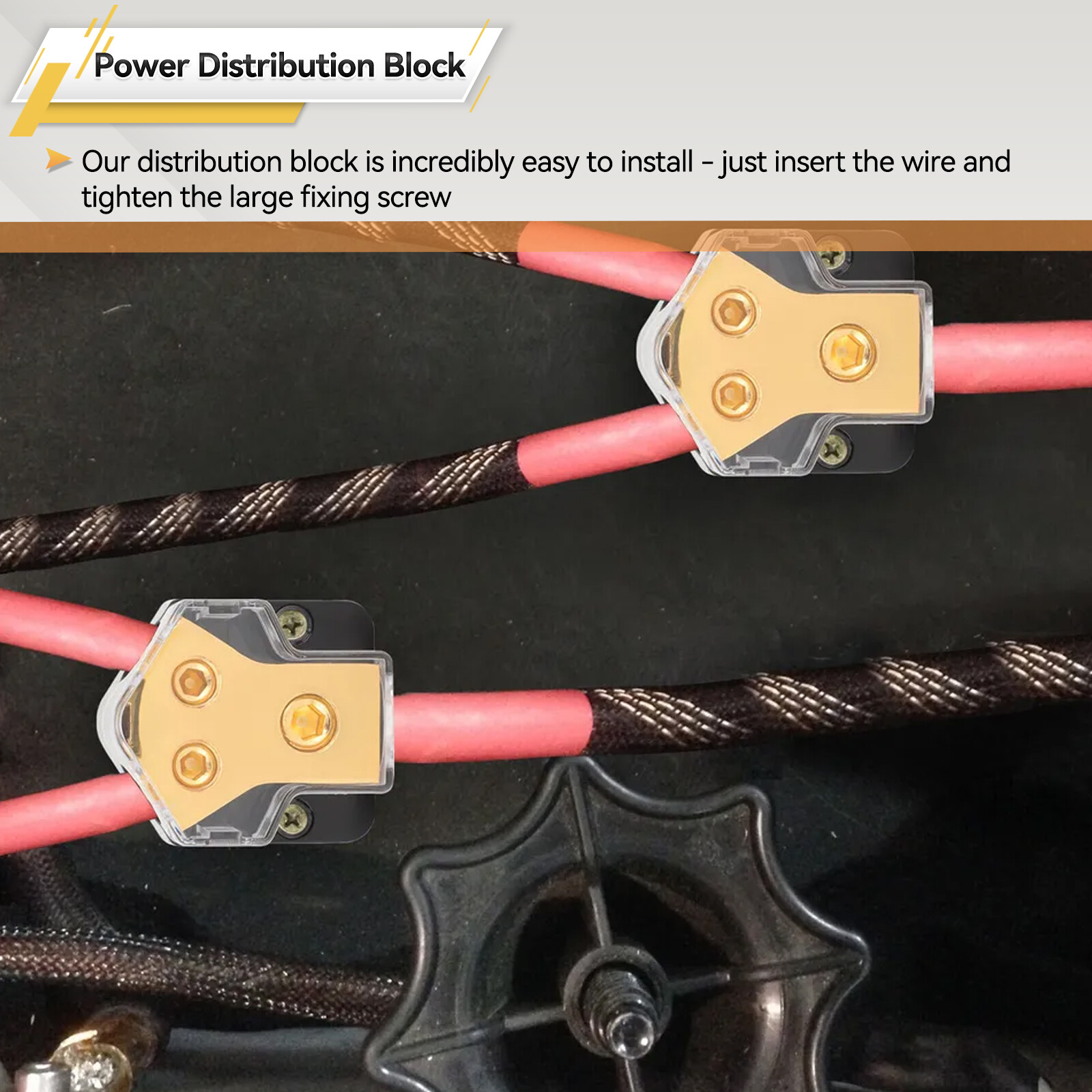 2x Car Audio Splitter Amp Distribution Power 0/2/4 Gauge In 4 / 6 / 8 Gauge Out.