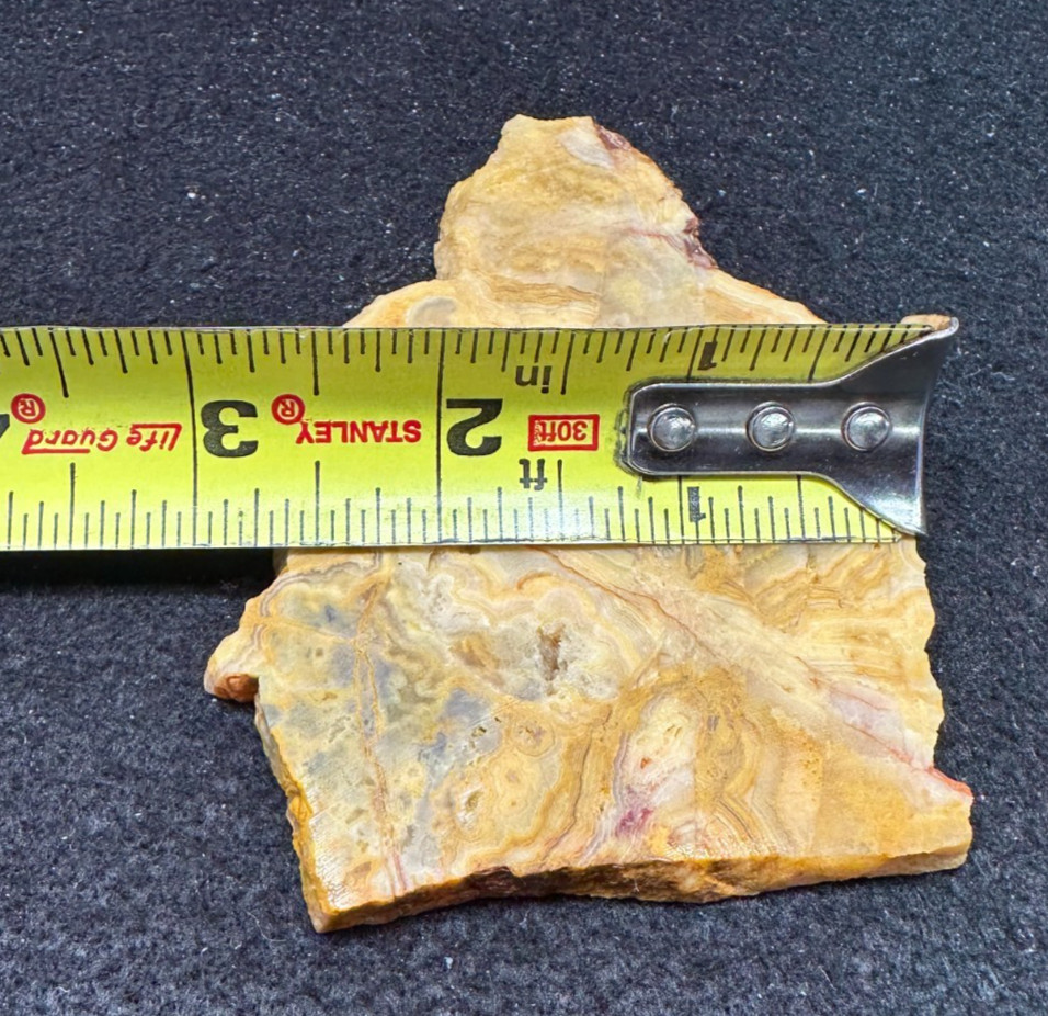 Yellow Crazy Lace Agate unfinished slab, great for cabbing 2.99oz (#1057)