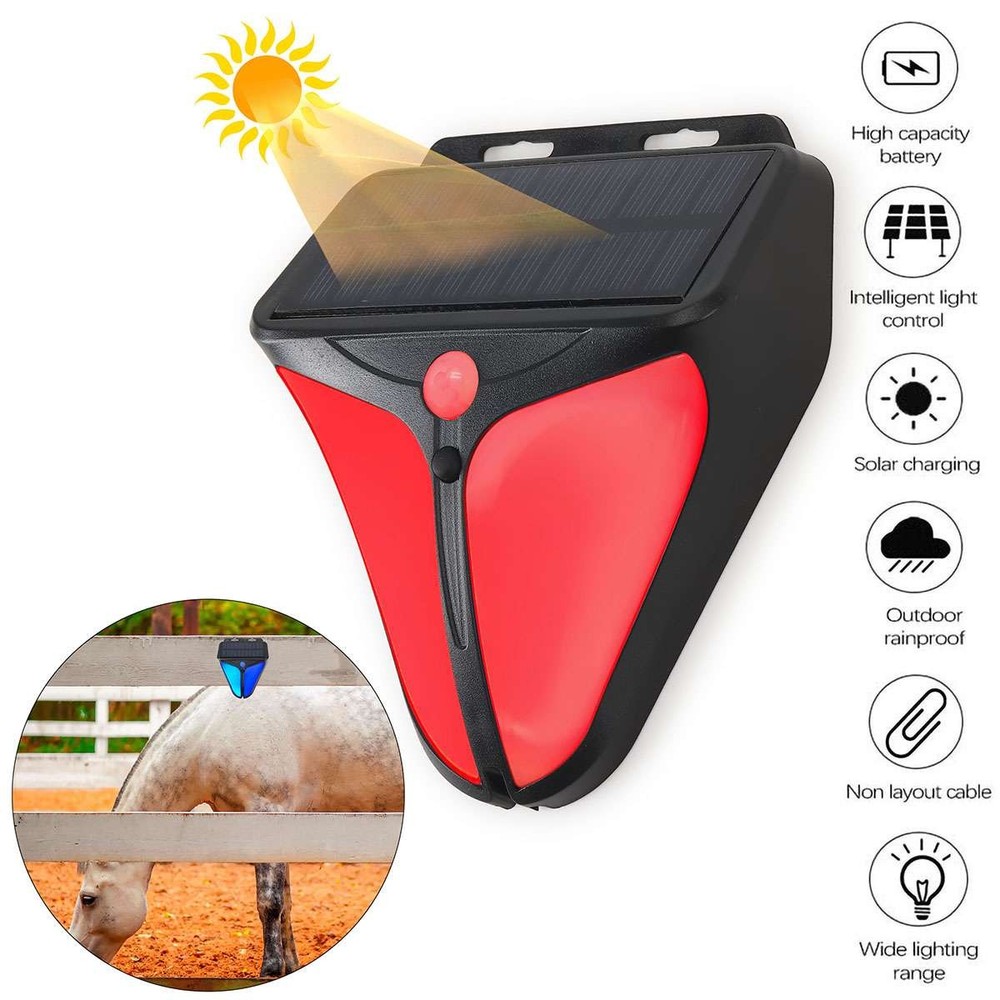 Solar Alarm LED Light with Strobe Light Motion Sensor Detector Wireless US