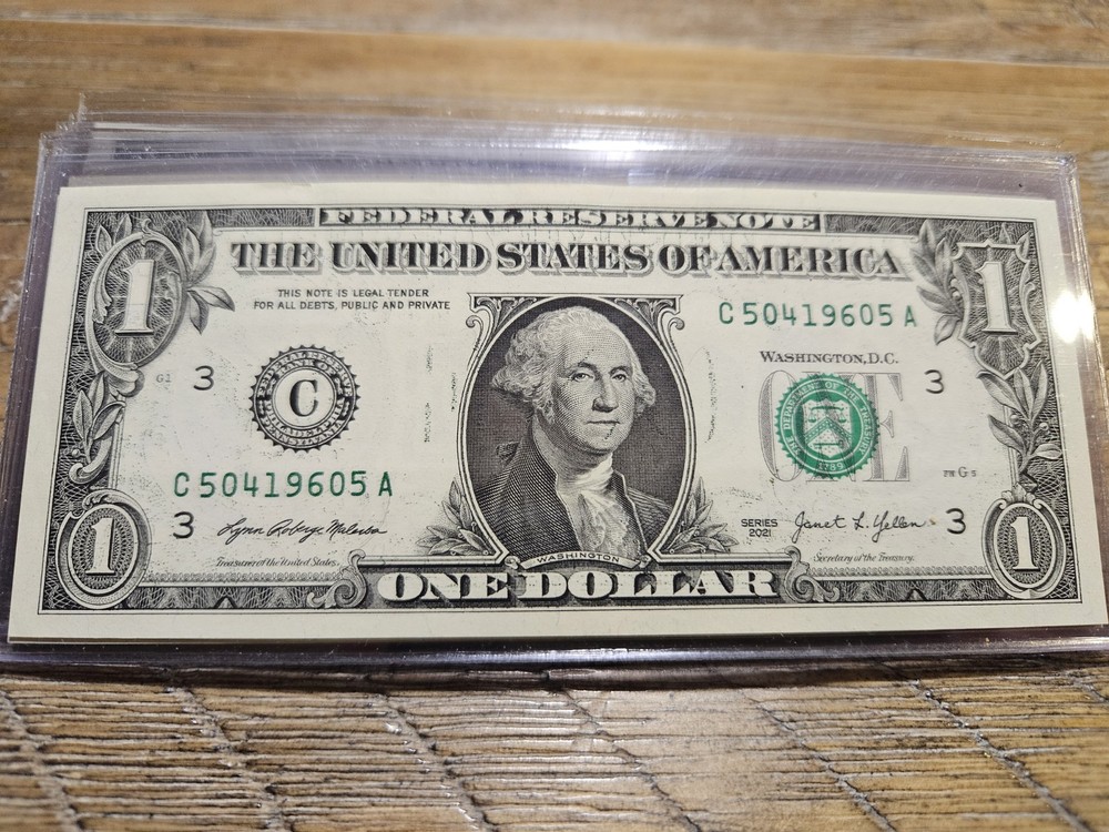 Series 2021 $1 Error Notes Offset Printing/ Transfer Error 7 Notes Uncirculated