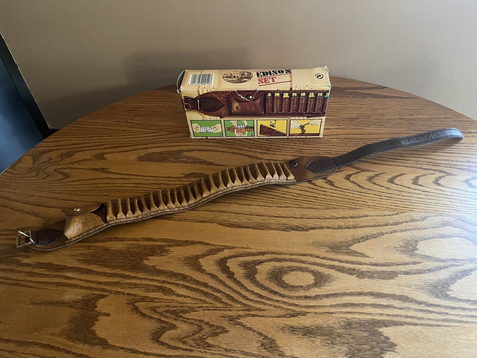 Vintage Edison Monte Carlo Doppietta Shot Gun Shell Belt Original Box Made Italy