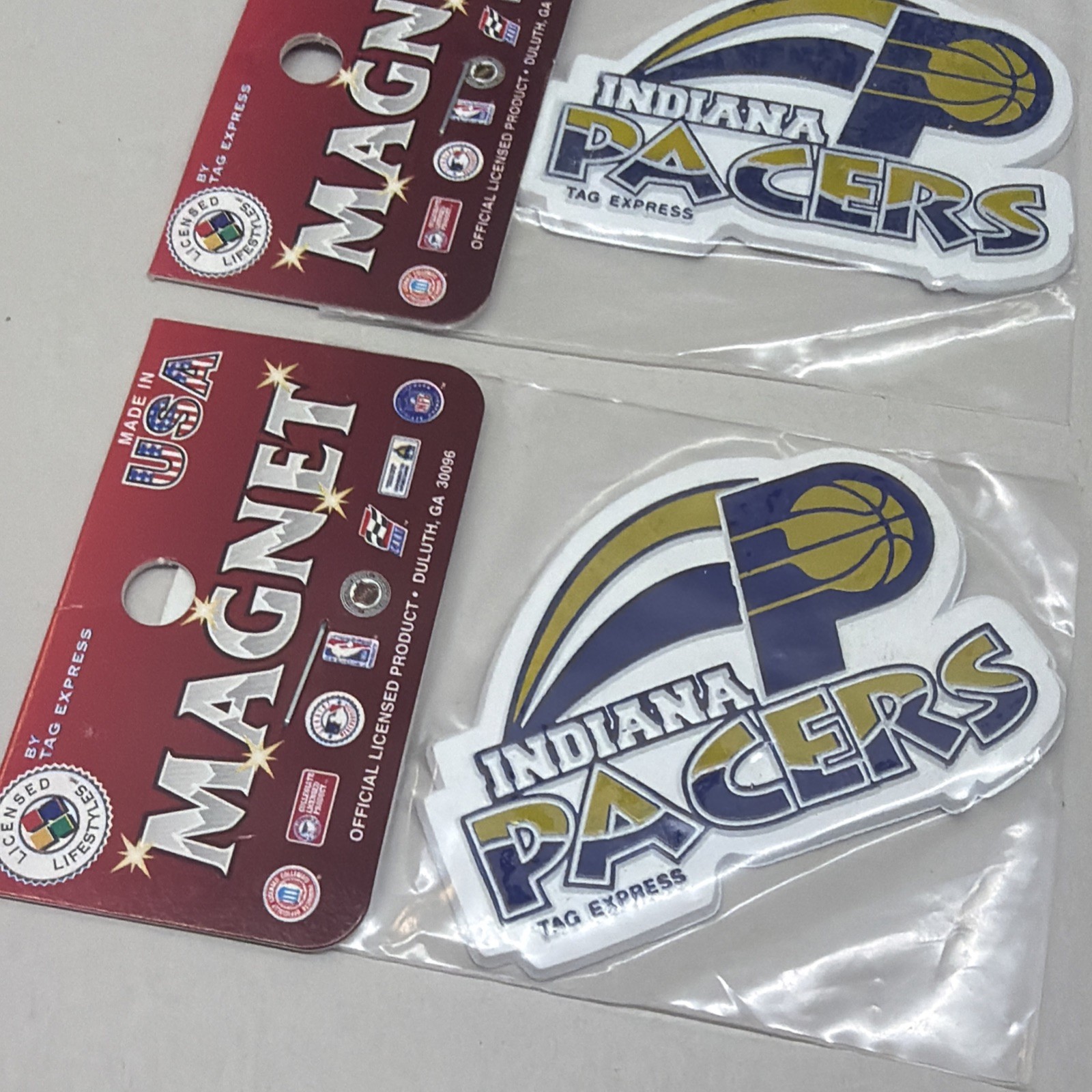 2x Tag Express NBA Pacers Standing Frame Magnets Express Rubber Magnets USA NEW