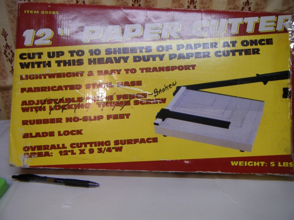Paper Cutter 12" unused blade lock