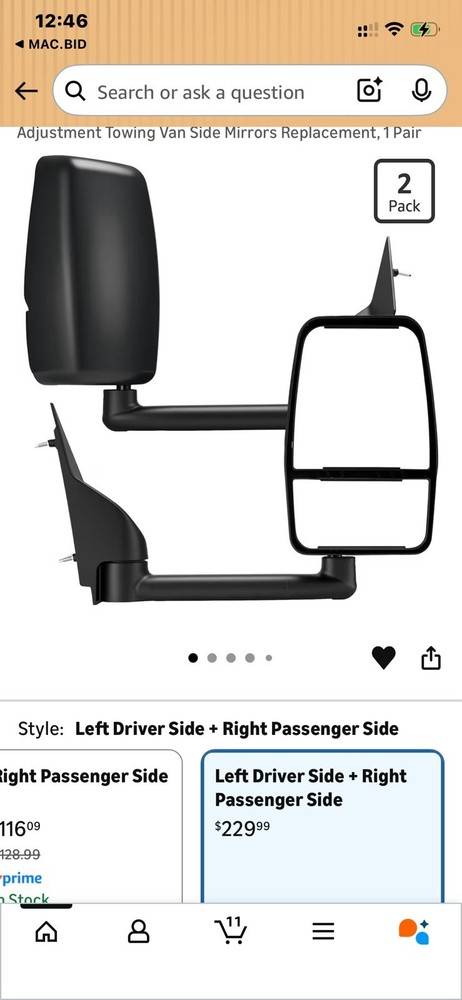 Luctend Tow Mirrors 2012-2019 Chevy Express