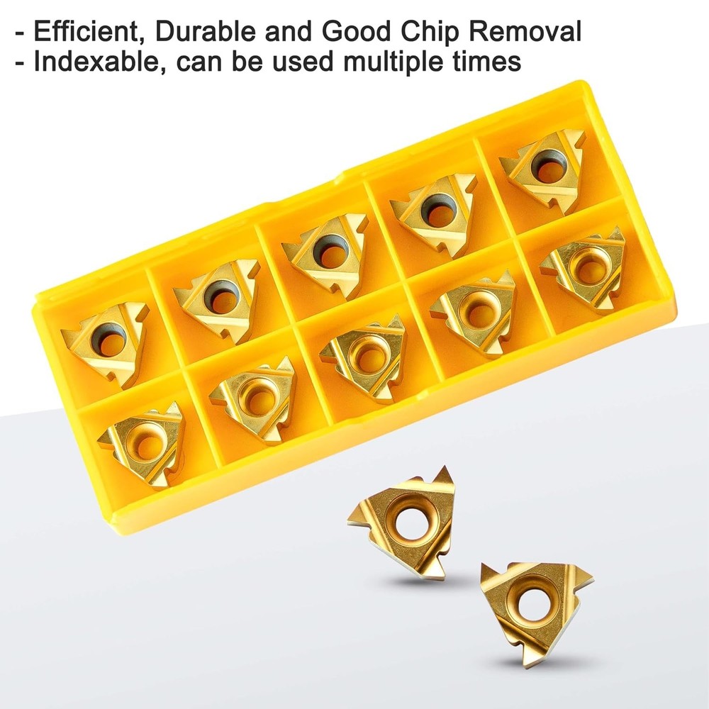 Precision Metal Lathe Tool Set: Threading Holders & 10 Indexable Carbide Inserts