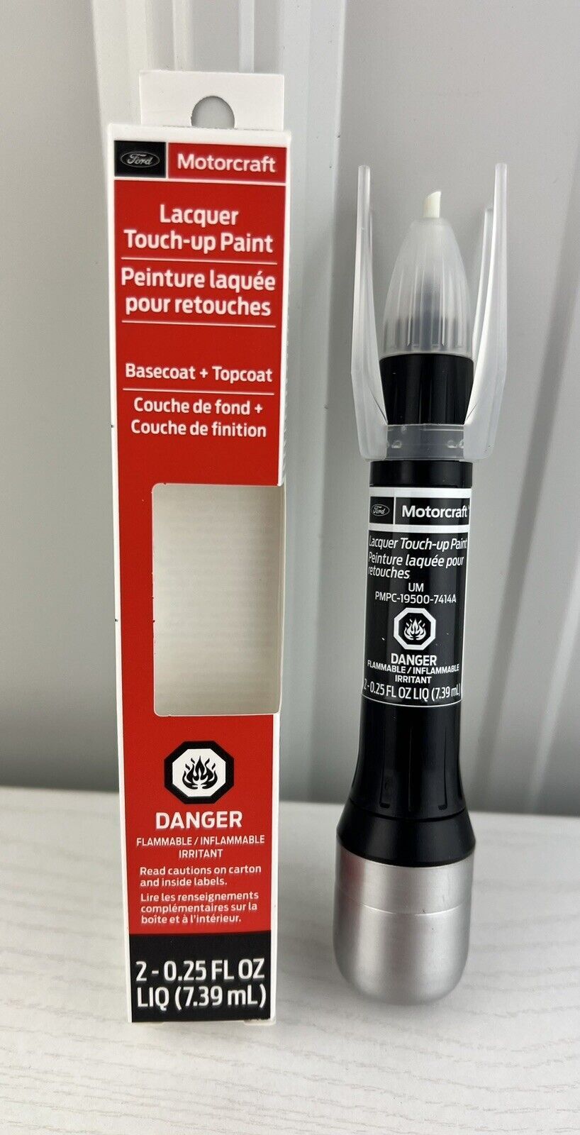 Genuine Ford Motorcraft Touch Up Paint Bottle Agate Black UM 7414A & Clear Coat