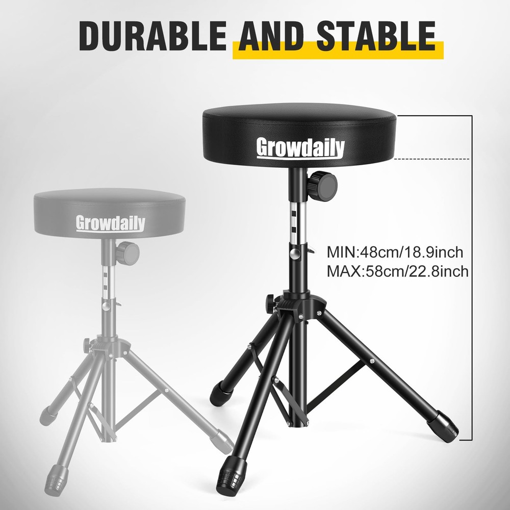 Drum Throne,Adjustable Stool Drum Universal Drum Throne Drummer Stool for Adu...