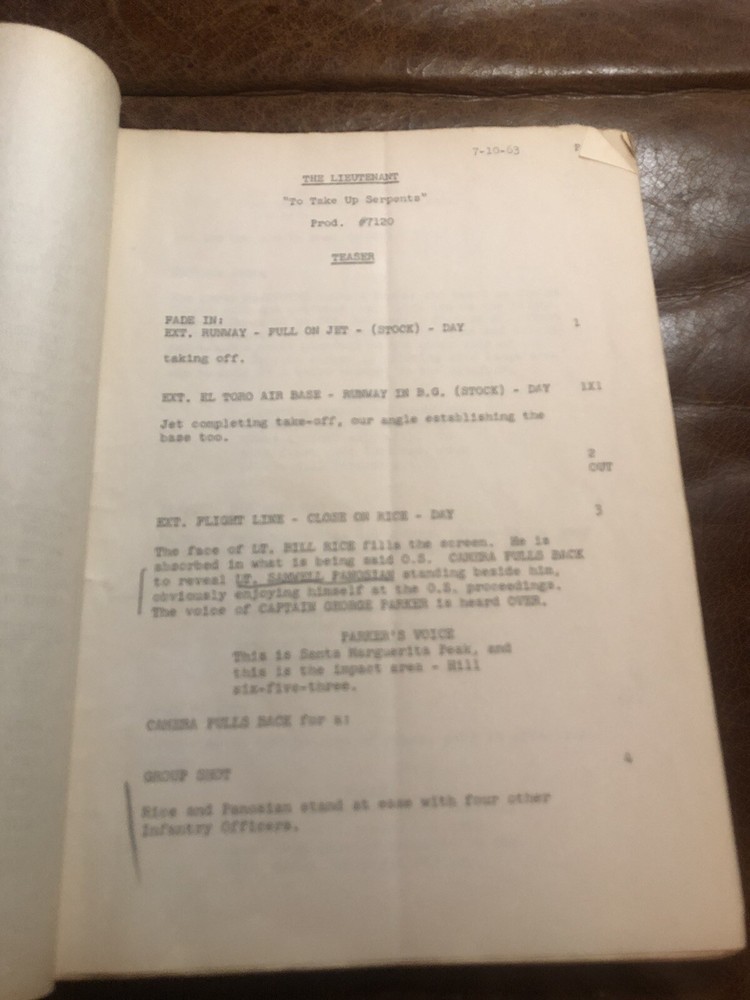 THE LIEUTENANT VIntage TV SCRIPT