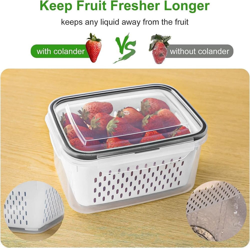 Refrigerator Fruit Preservation Box (with Removable Filter), 4-Piece Set