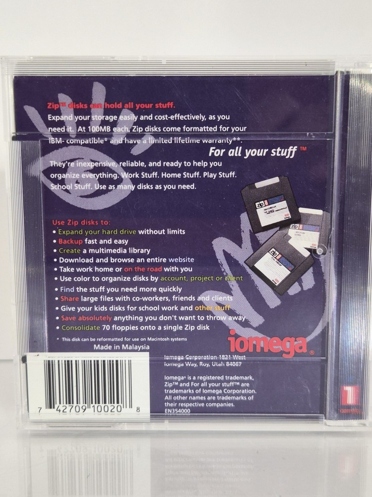 2 Iomega ZIP DISK 100 Formatted for PC NEW