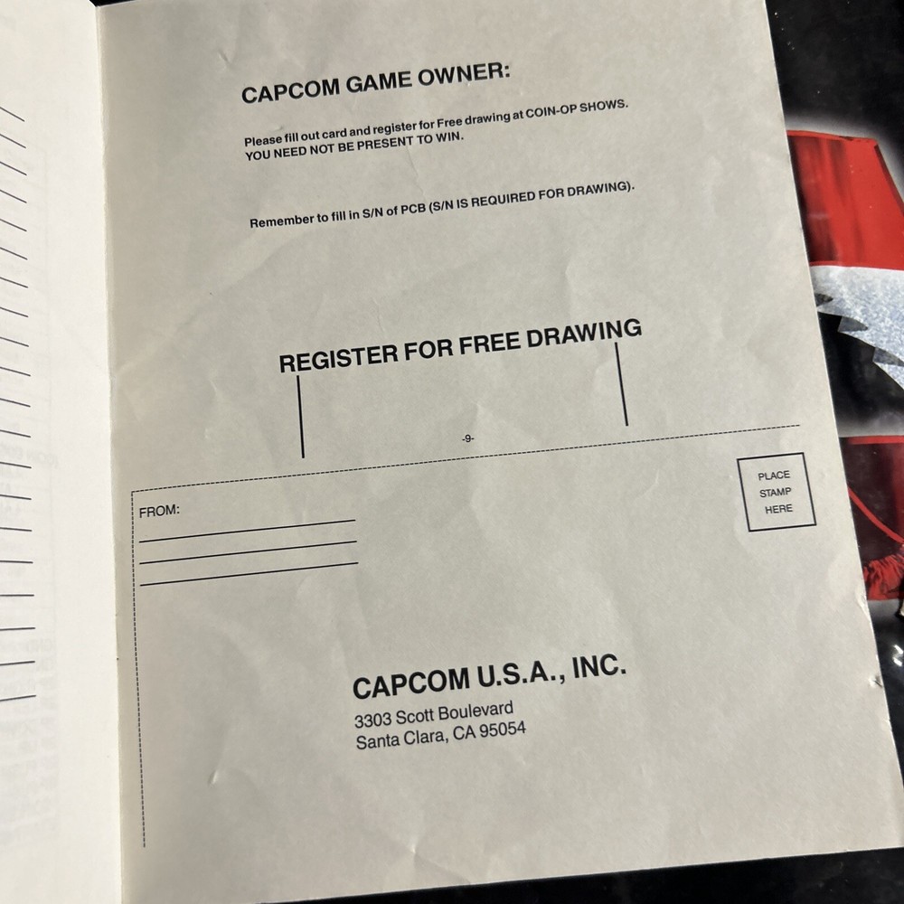 Original MERCS CAPCOM arcade Video game owners manual