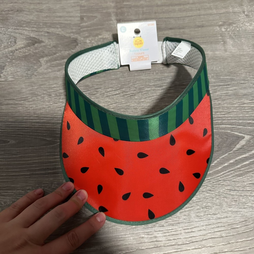 NWT Sun Squad Retro Visor Retro Sun Visor Hat - Assorted Fun Styles (Watermelon)