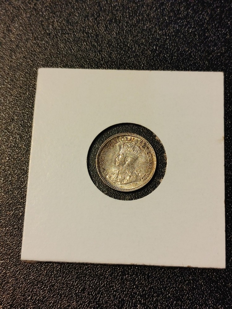 1920 Silver Canada 5 Cents George V BU