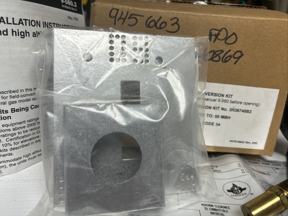 Modine BTU Conversion Kit HD125A 3h36740B2