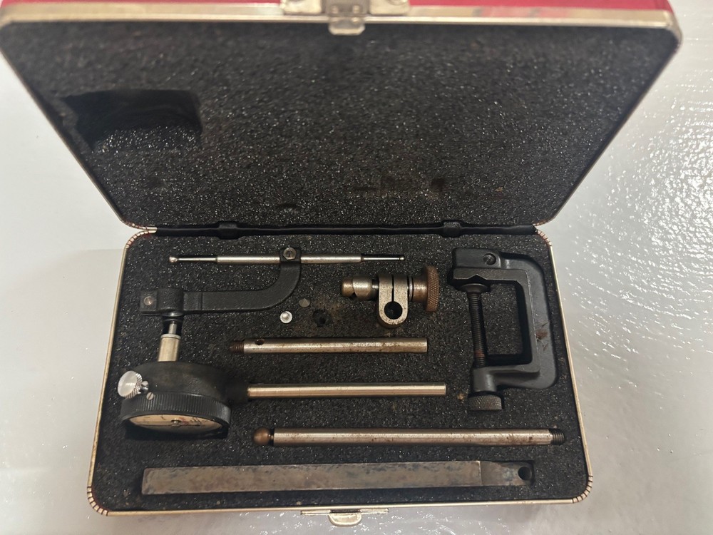 STARRETT No 645 BACK PLUNGER DIAL INDICATOR SET WITH CASE