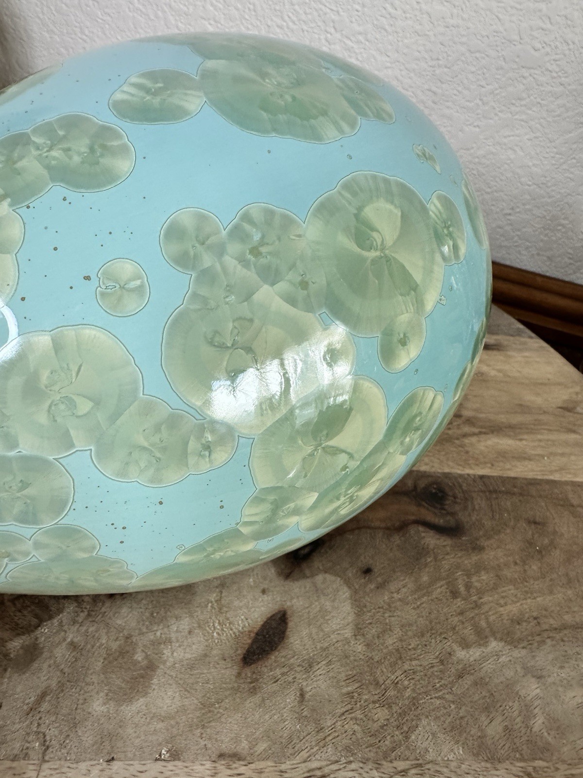 Simon Pearce Teardrop Jade Crystalline Vase Celadon Organic Studio Pottery