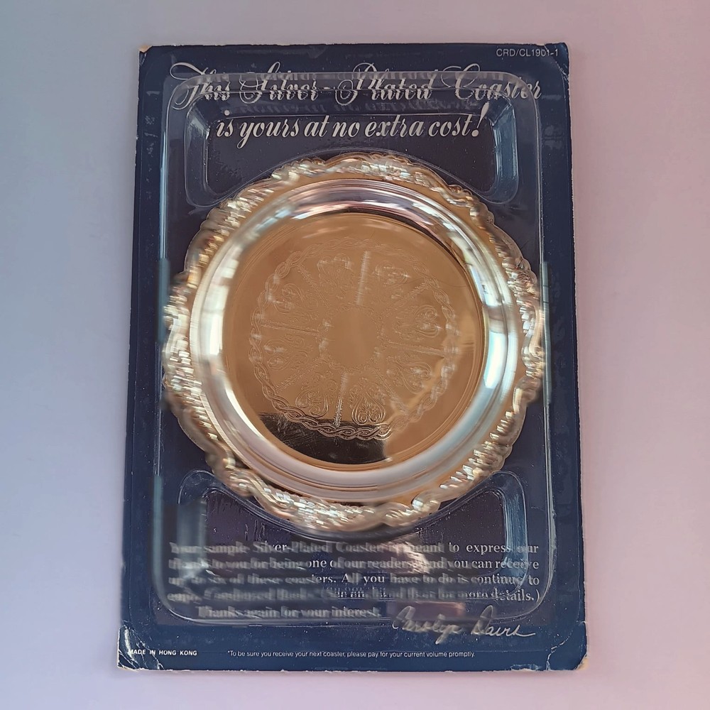 3 Readers Digest Exclusive Silver Plated Coasters 1988 Made in Italy Sealed