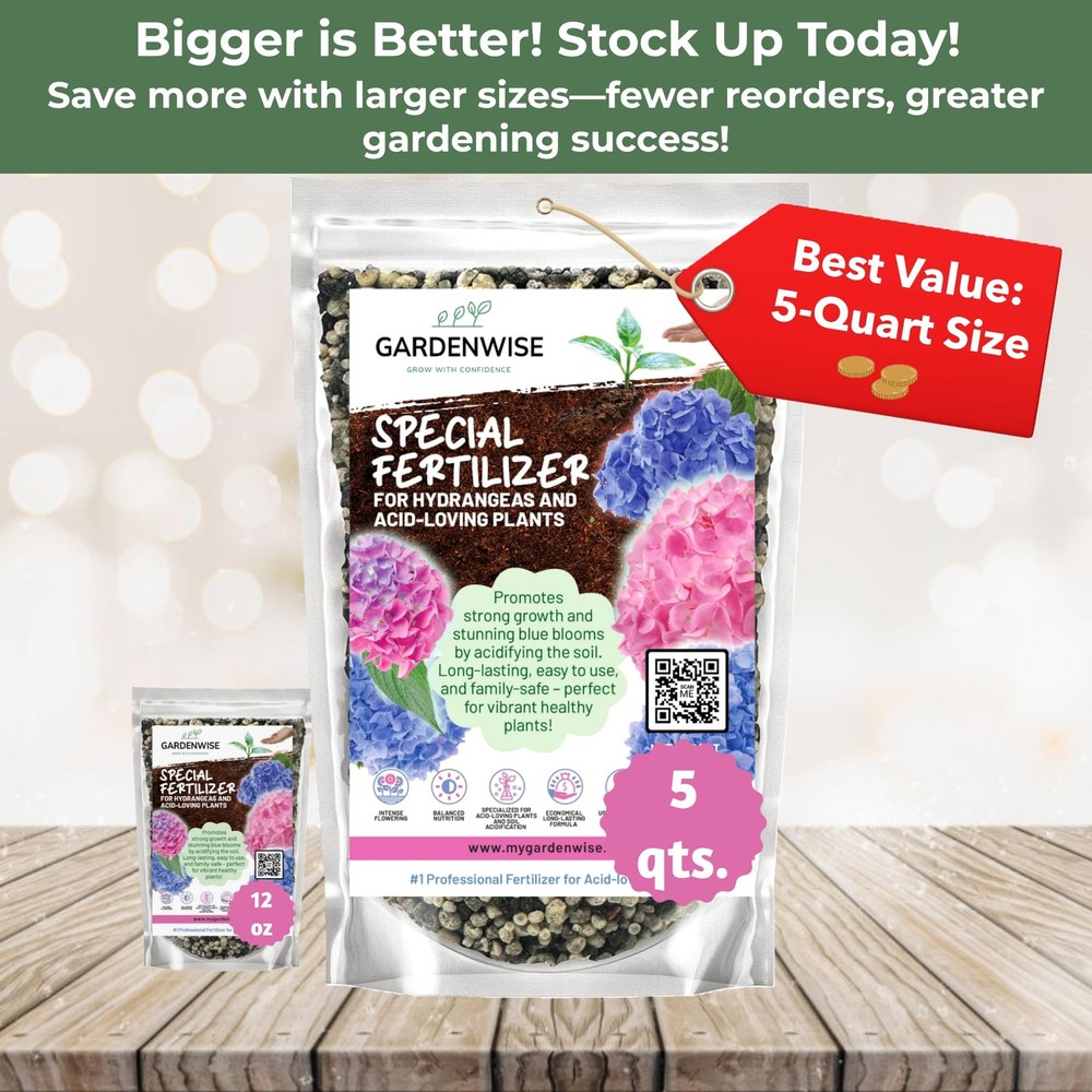 GARDENWISE Slow Release Hydrangea 12 OZ, Acidic Fertilizer
