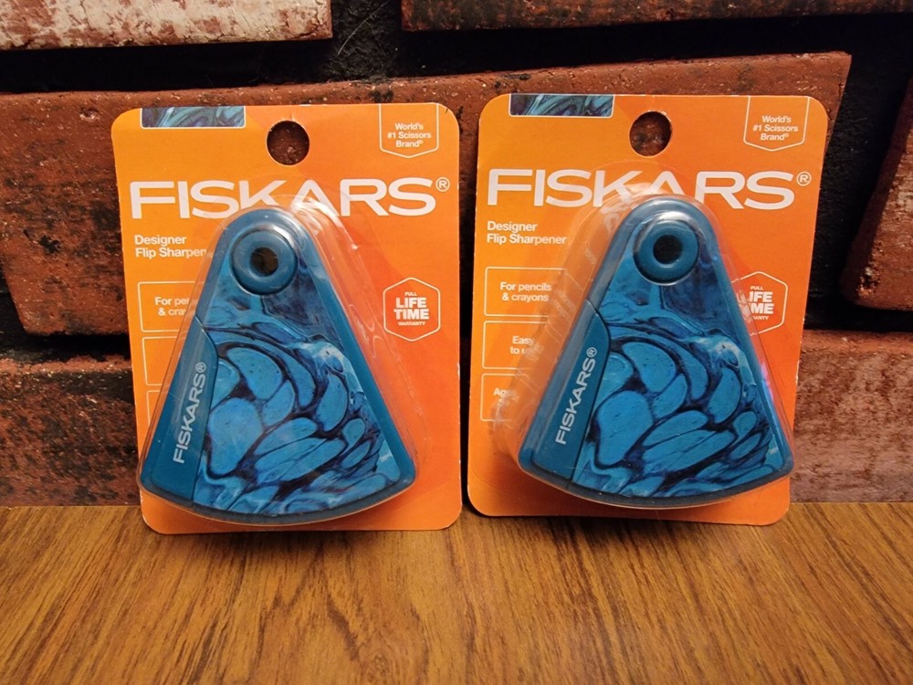 (2) Fiskars Designer Flip  Sharpener -  Pencils & Crayons