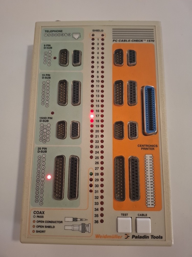 Vintage Weidmuller Paladin Tools PC Cable Check 1570
